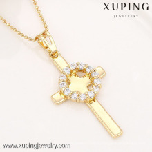 32336-Xuping бижутерия мода религия креста Золотой Кулон 18k позолоченные